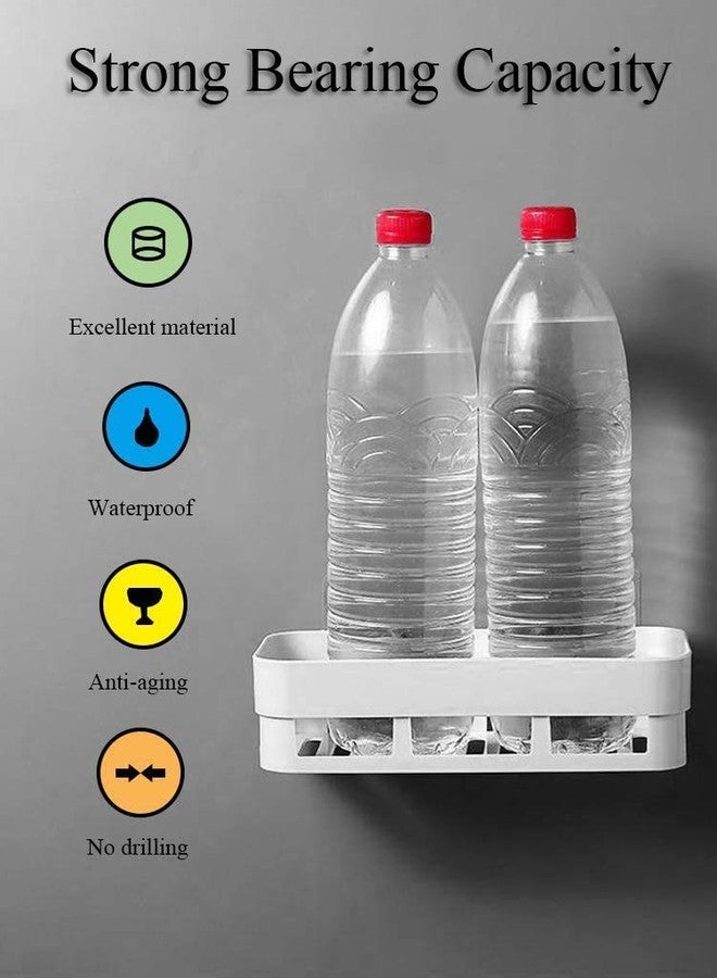 JEMICA Multi Function Plastic Storage Rack Bathroom Shelves with Self Adhesive Sticker (Pack Of1) - Image 4
